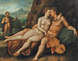 Apollon Et Venus, Dans Un Paysage Montagneux, Marsyas En Arriere Plan Apollon Et Venus, Dans Un Paysage Montagneux, Marsyas En Arriere Plan