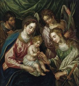 Die Mystische Vermahlung Der Heiligen Katharina Mit Dem Jesusknaben Und Engeln