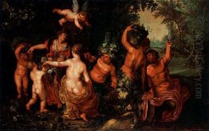 A Bacchanalian Feast by Hendrick De Clerck