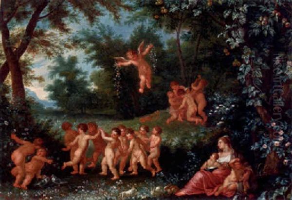 Putti Cavorting In A Forest - view 1
