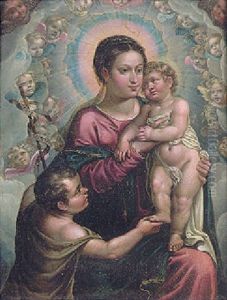 The Madonna And Child With The Infant St. John Surrounded By Cherubims And Seraphims