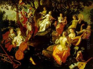 Minerva Visiting The Muses On Mount Helicon