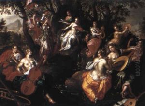 Minerva And The Muses by Hendrick De Clerck