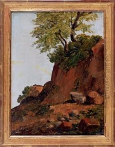 Etude De Paysage Pres De Tivoli (study) by Noel-Thomas-Joseph Clerian