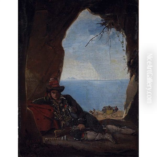 A Bandit In A Cave Near The Seashore - view 1