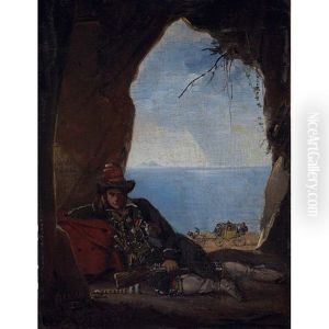 A Bandit In A Cave Near The Seashore by Noel-Thomas-Joseph Clerian