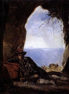 Bandito In Una Grotta In Riva Al Mare by Noel-Thomas-Joseph Clerian
