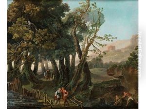 Baumlandschaft Mit Figurenstaffage Baumlandschaft Mit Figurenstaffage