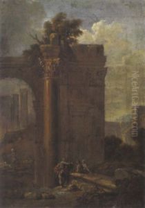 Rastende Vor Antiken Ruinen