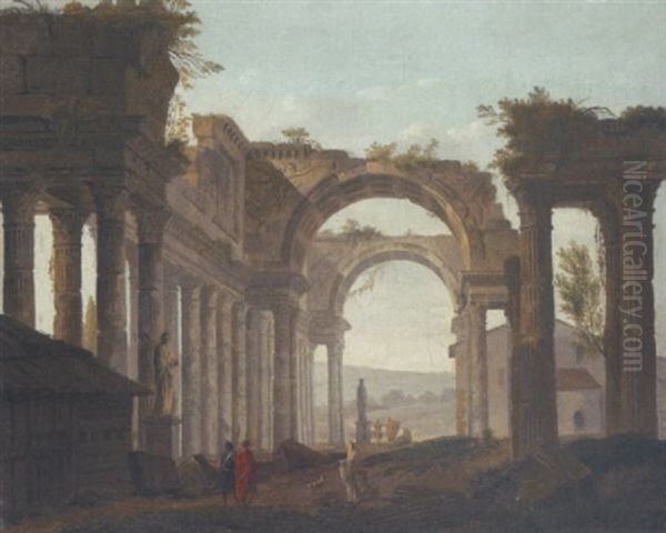 Personnages Dans Un Paysage De Ruines - view 1