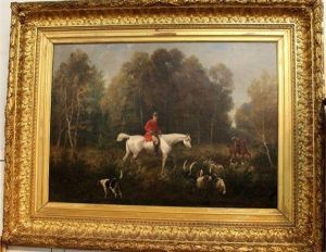 Scene De Chasse A Courre by Auguste-Henri-Louis De Clermont