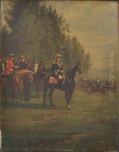 Revue Au Champ De Mars 1874 En En Presence Du Marechal Mac Mahon, Du Duc De Cambridge (1819-1904) (petit Fils Du Roi Georges Iii De Hanovre) Et Du General Borel - view 1