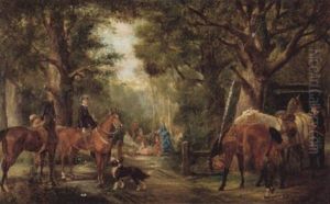 Picknick Im Wald by Adhemar Louis de (Vicomte) Clermont-Gallerande