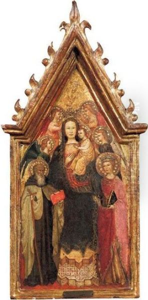 Madonna E Bimbo Incoronata Da Angeli Tra I Santi Antonio Abate E Caterina - view 1