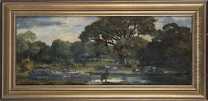 Cerf Pres D'un Etang by Jean-Baptiste Clesinger