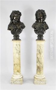 Female Nude Emblematic Of Summer (+ Another; Pair) by Jean-Baptiste Clesinger