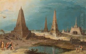Le Roi Nimrod Devant La Tour De Babel by Hendrick van Cleve III