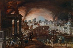 Aeneas Seinen Vater Anchises Aus Dem Brennenden Troja Heraustragend