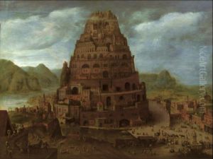 The Building Of The Tower Of Babel by Hendrick van Cleve III