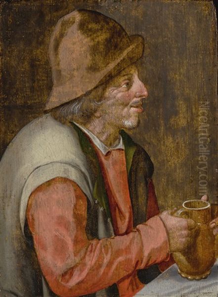 A Peasant Holding A Tankard - view 1