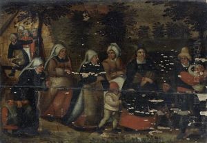 The Procession Of The Bride by Marten van Cleve the Elder
