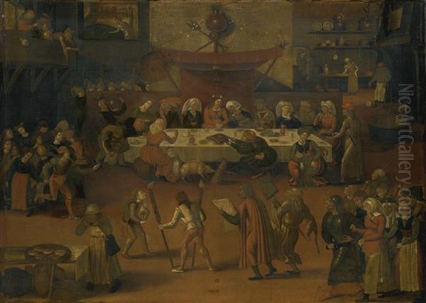 The Wedding Feast by Marten van Cleve the Elder