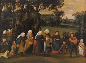 The Bridal Procession by Marten van Cleve the Elder