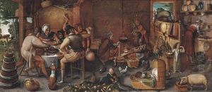 A Visit To The Wet Nurse by Marten van Cleve the Elder