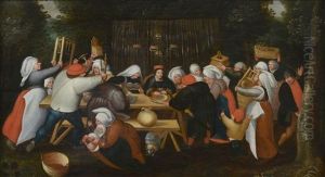 La Remise Des Presents A La Mariee by Marten van Cleve the Elder