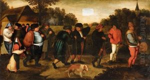 A Bridal Procession by Marten van Cleve the Elder