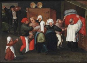 The Blessing Of The Bridal Bed by Marten van Cleve the Elder