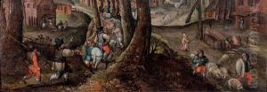 Le Retour De La Chasse by Marten van Cleve the Elder