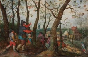 Herdsmen Returning To The Village by Marten van Cleve the Elder