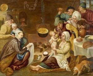Kuchenszene Mit Familie