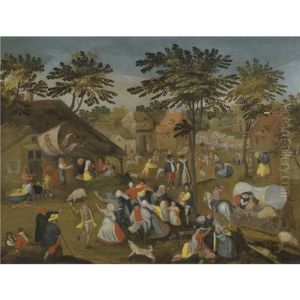 A Village Kermesse On St. George's Day by Marten van Cleve the Elder