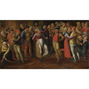 A Wedding Feast by Marten van Cleve the Elder