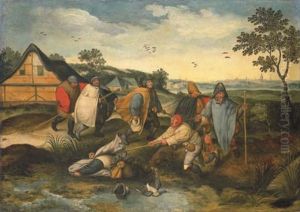 The Blind Leading The Blind by Marten van Cleve the Elder