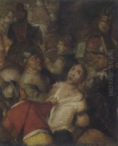 The Road To Calvary by Marten van Cleve the Elder