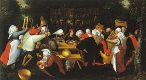 Le Repas De La Mariee by Marten van Cleve the Elder