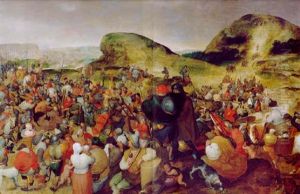 Weite Berglandschaft Mit Der Kreuztragung by Marten van Cleve the Elder