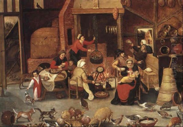 Kitchen Interior With Figures - view 1