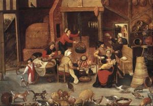 Kitchen Interior With Figures