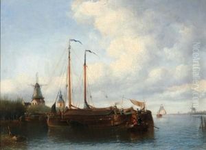 Platbodems Bij Hollands Stadje by Willem Lodewijk Andrea