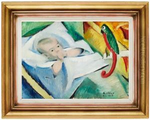 Gosse Med Papegoj-mobil