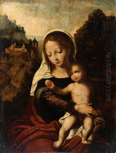 La Vierge A L'enfant Dans Un Paysage by Cornelis van Cleve