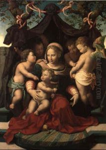 Madonna Mit Kind, Johannesknabe Und Putti Madonna Mit Kind, Johannesknabe Und Putti