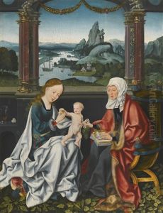 The Virgin And Child With Saint Anne Before A Landscape