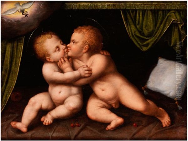 Jesus Und Johannes Der Taufer Als Kinder In Umarmung - view 1