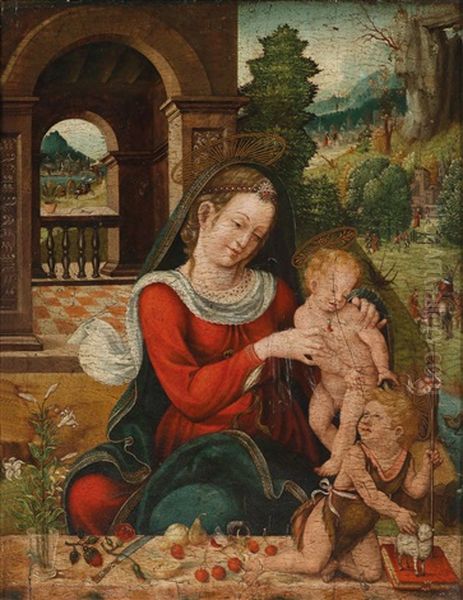 Madonna Mit Kind Und Dem Johannesknaben Vor Landschaftshintergrund - view 1