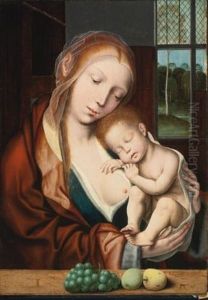 Virgin And Sleeping Christ Child by Joos Van Cleve